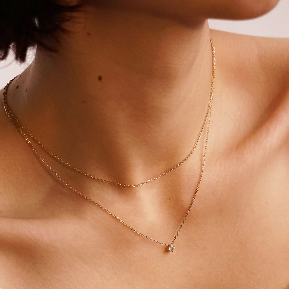 Aegle 2 Layer Kette 14K vergoldet