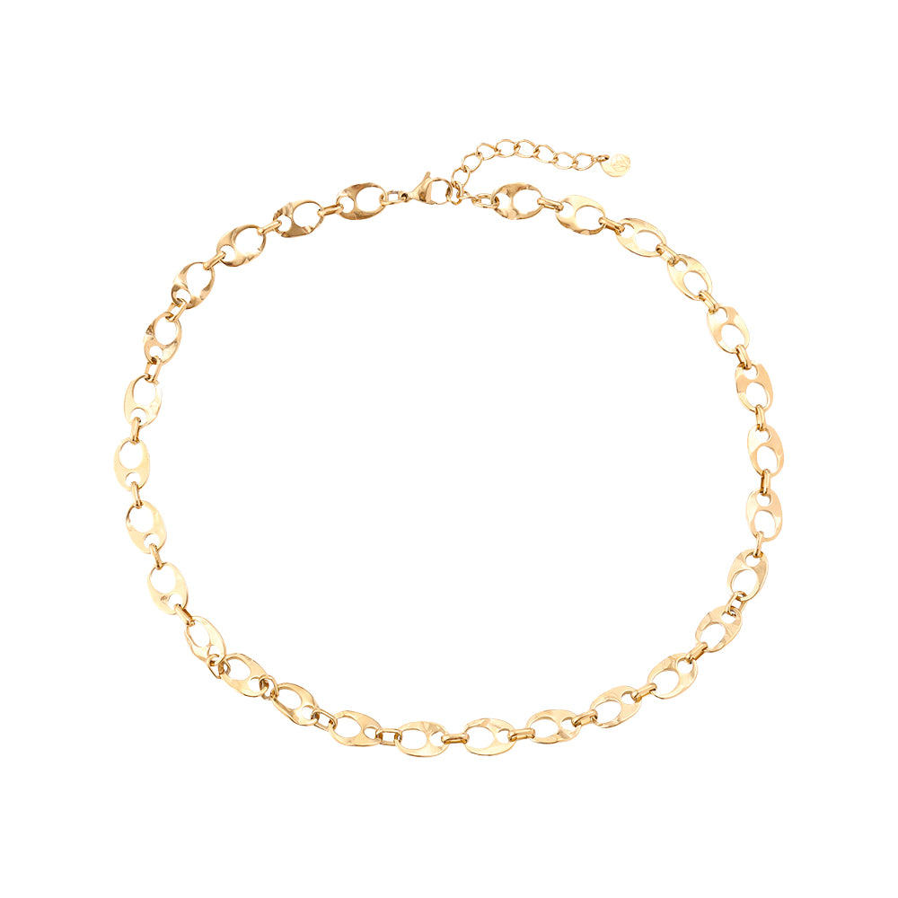 40cm Uneven Cute Nose Halskette 14K vergoldet