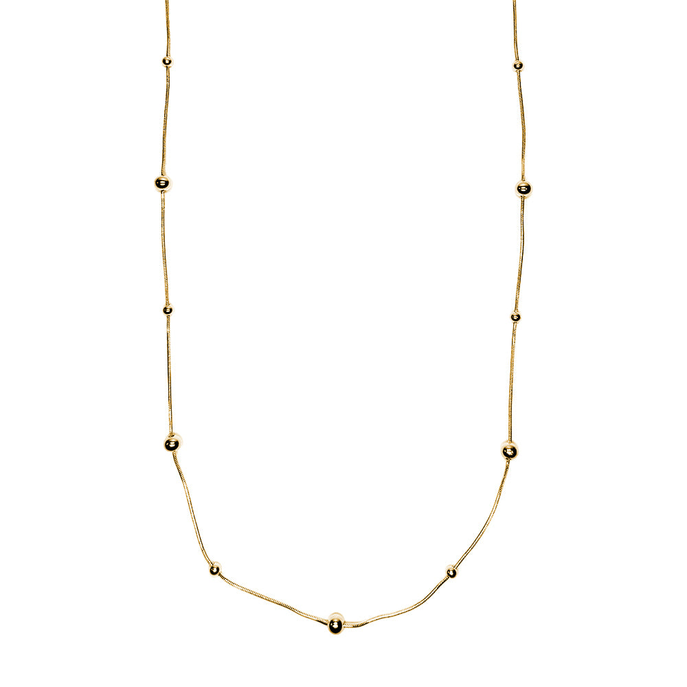 90cm Big And Small Ball Simple Halskette 14K vergoldet
