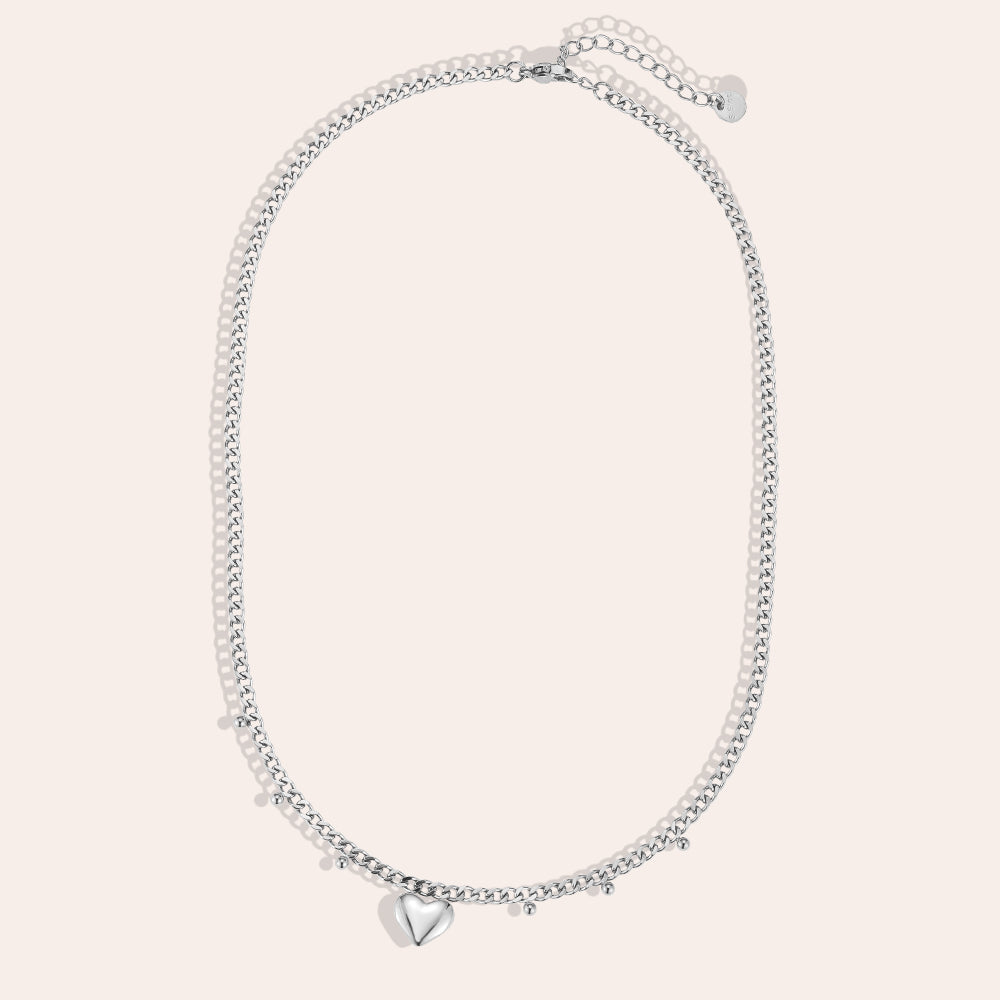 39cm Heart and Ball Halskette 14K vergoldet