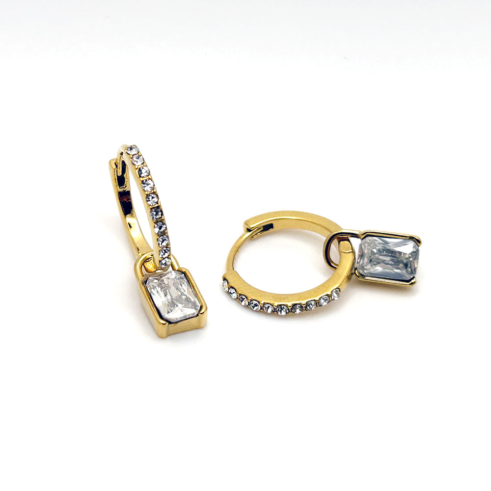 One Cube Diamonds Ohrringe 14K vergoldet