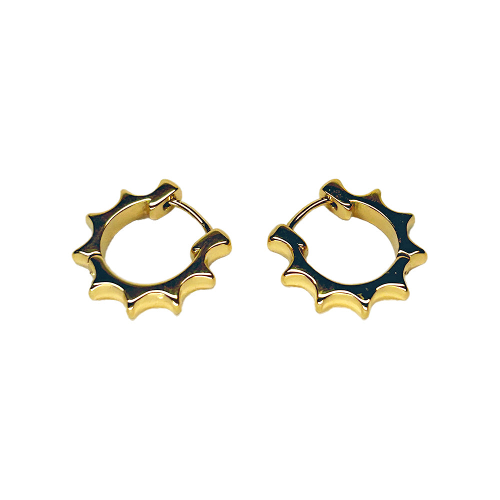 16mm Jagged Creole Ohrringe 14K vergoldet