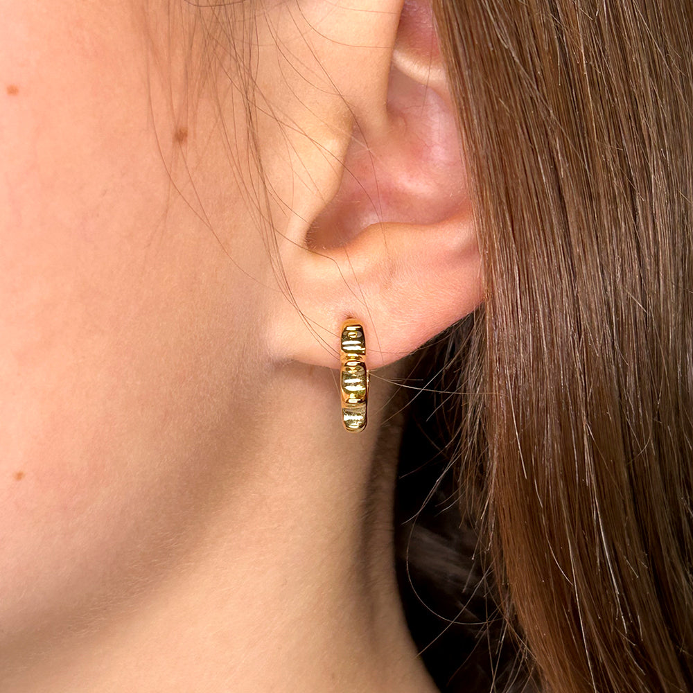 16mm Jagged Creole Ohrringe 14K vergoldet