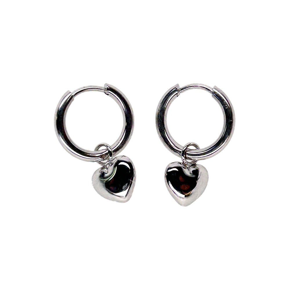 Rounded Heart Ohrringe 14K vergoldet