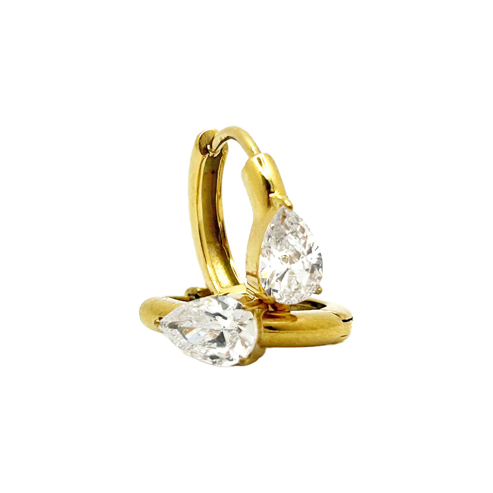 14mm Diamond Drop Ohrringe 14K vergoldet