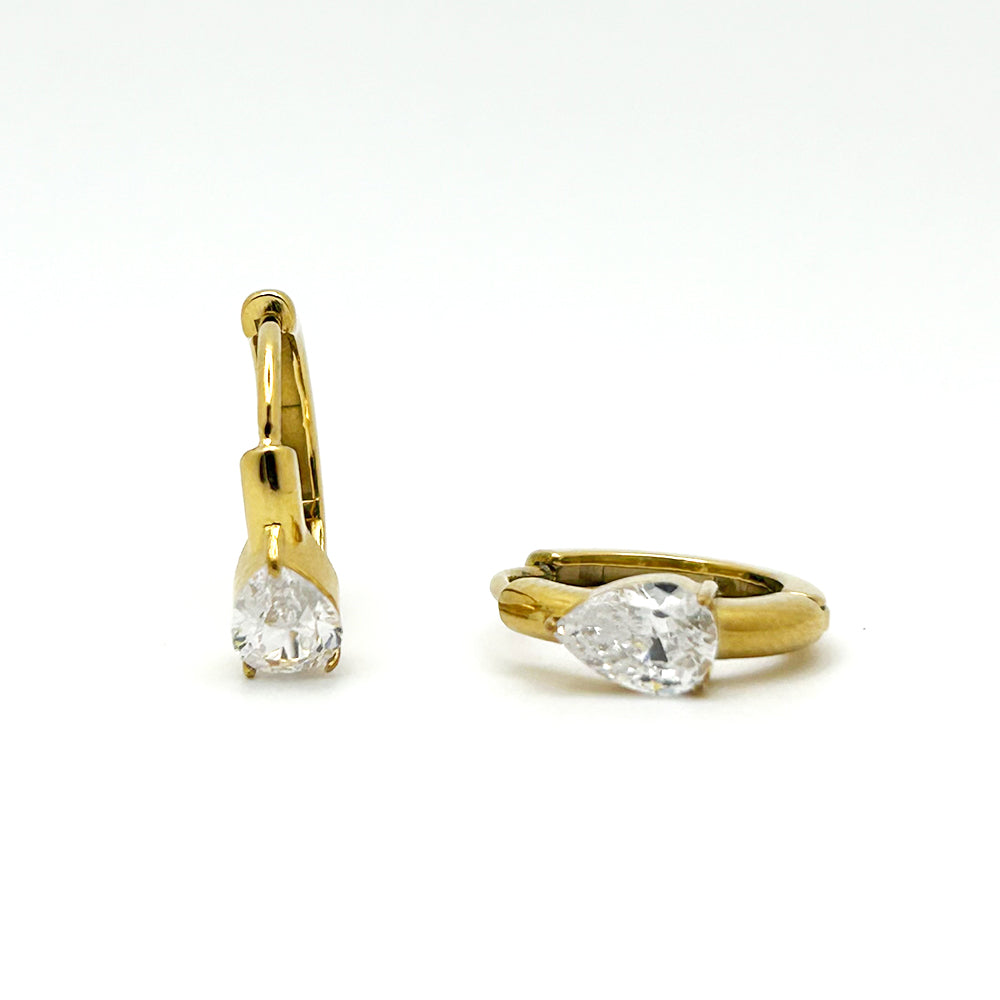 14mm Diamond Drop Ohrringe 14K vergoldet