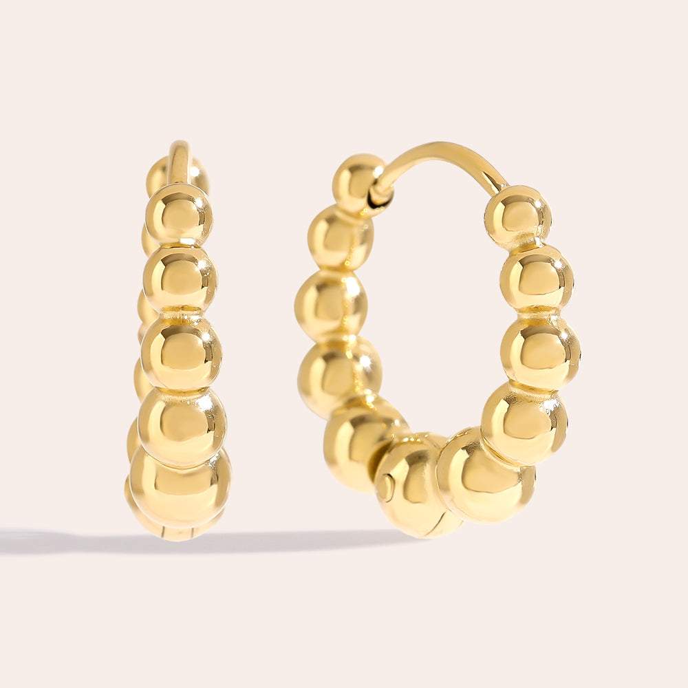 12mm Dots Cycle Ohrringe 14K vergoldet