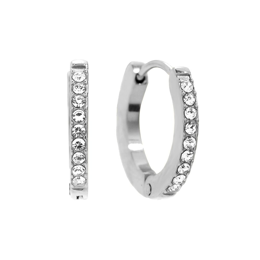 14mm Simple Diamonds Hoop Ohrringe 14K vergoldet