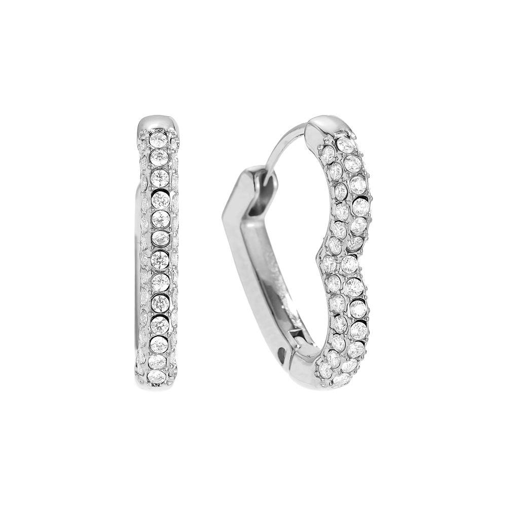18mm Diamond Heart Hoop Ohrringe 14K vergoldet