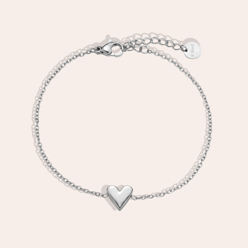 17cm Simple Heart Armband 14K vergoldet