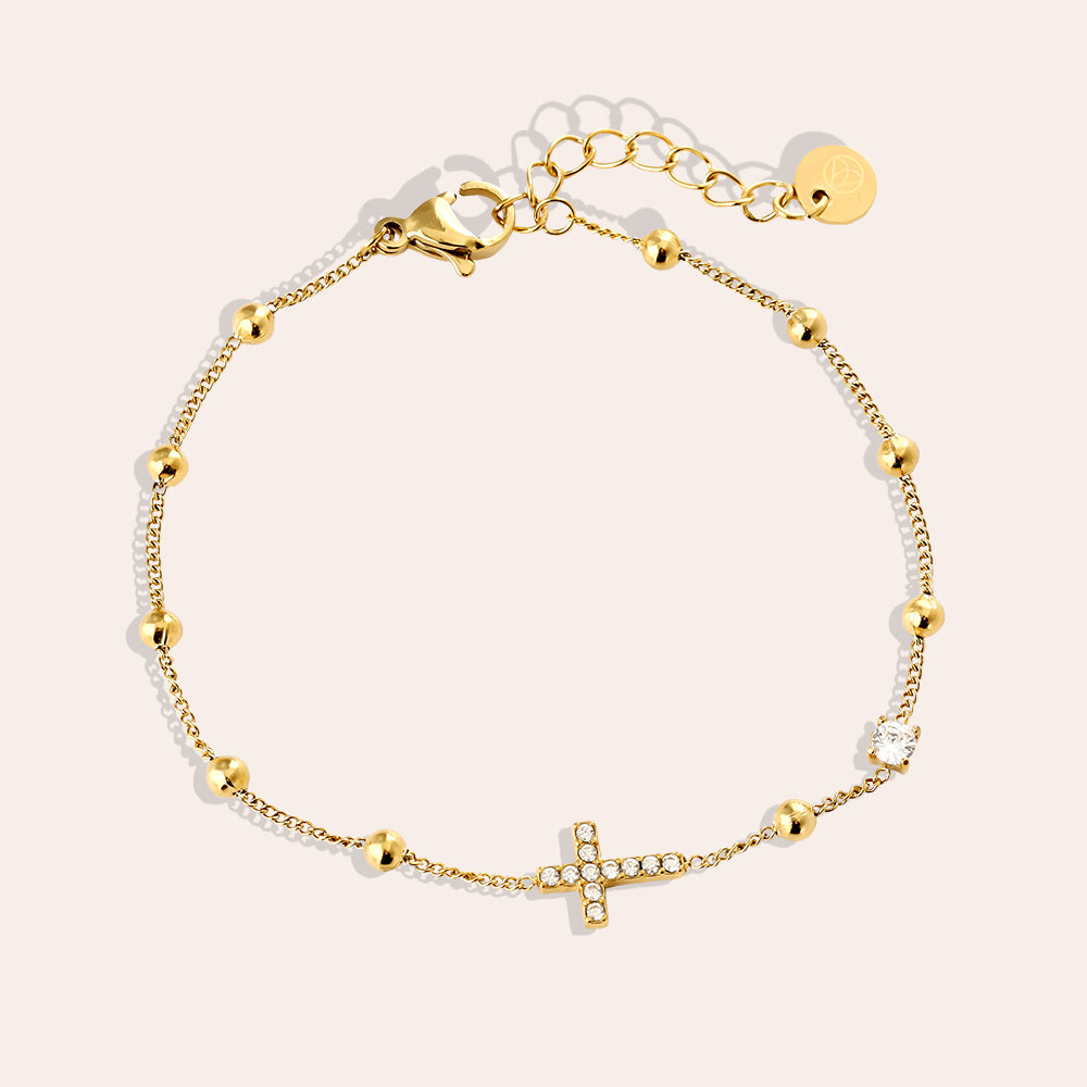 17cm Nice Diamond Butterfly Armkette 14K vergoldet