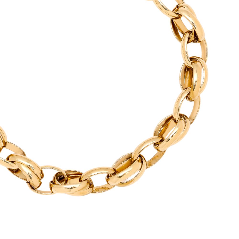 18cm Oval Chain Armkette 14K vergoldet