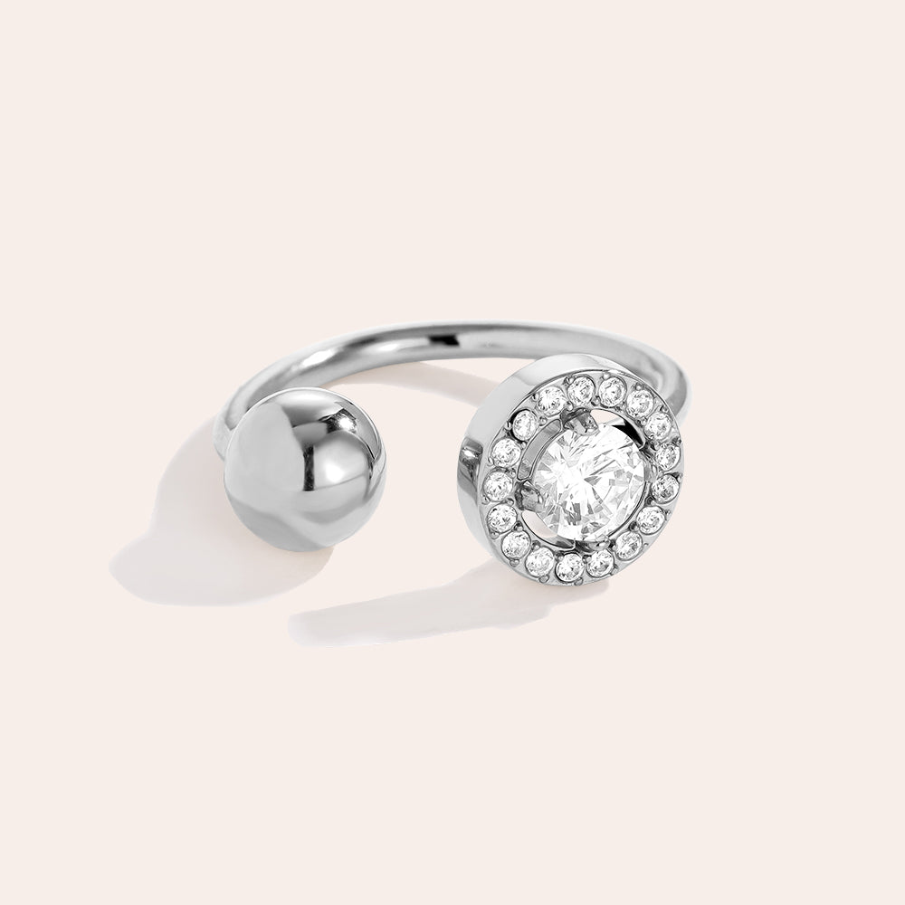 Perfect Diamond And Dot Ring 14K vergoldet